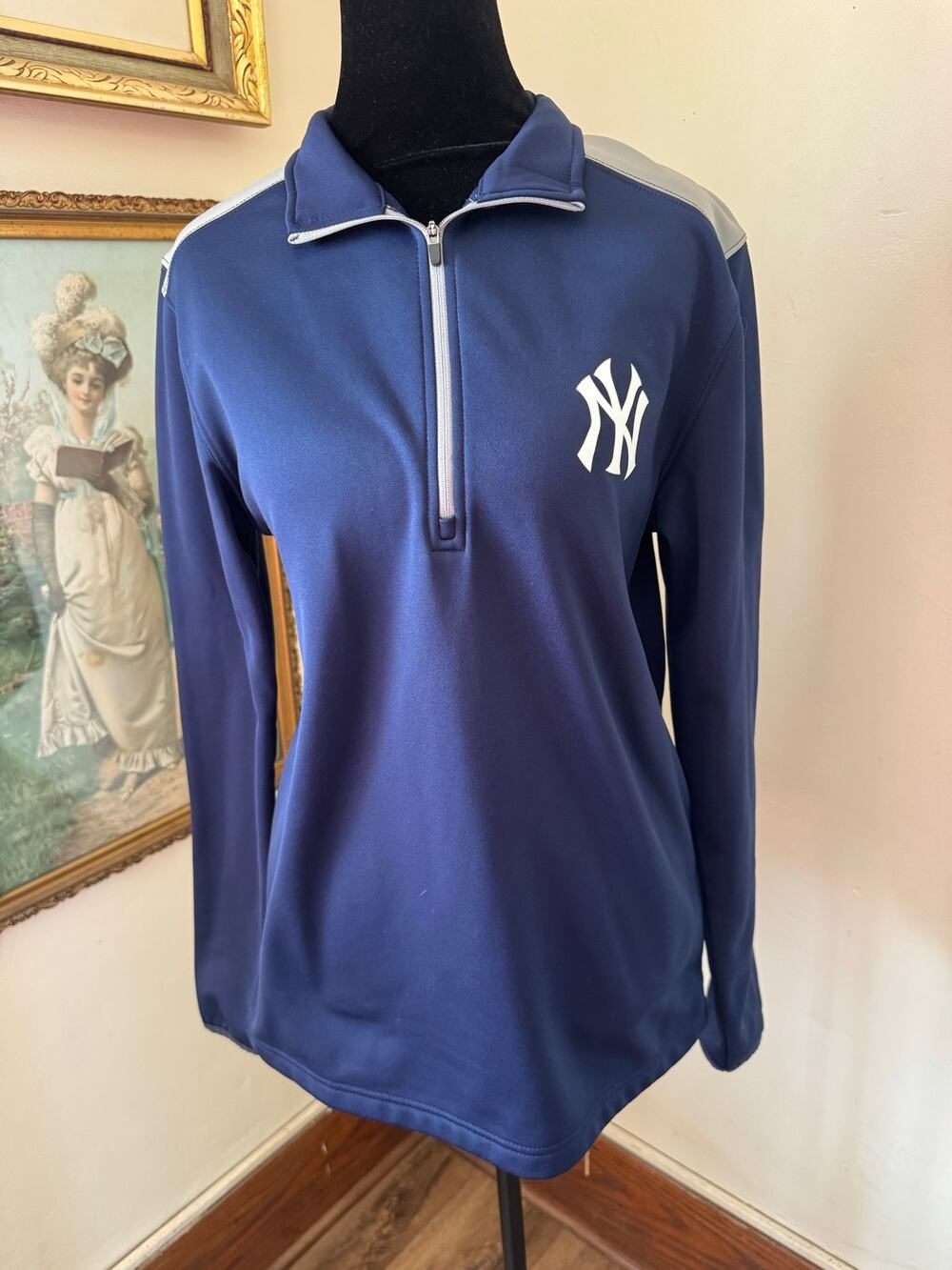 New York Yankees MLB Genuine Merchandise Mens Small Quarter Zip Pullover Navy